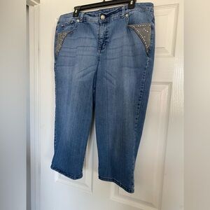 Sllightly worn bling denim capris